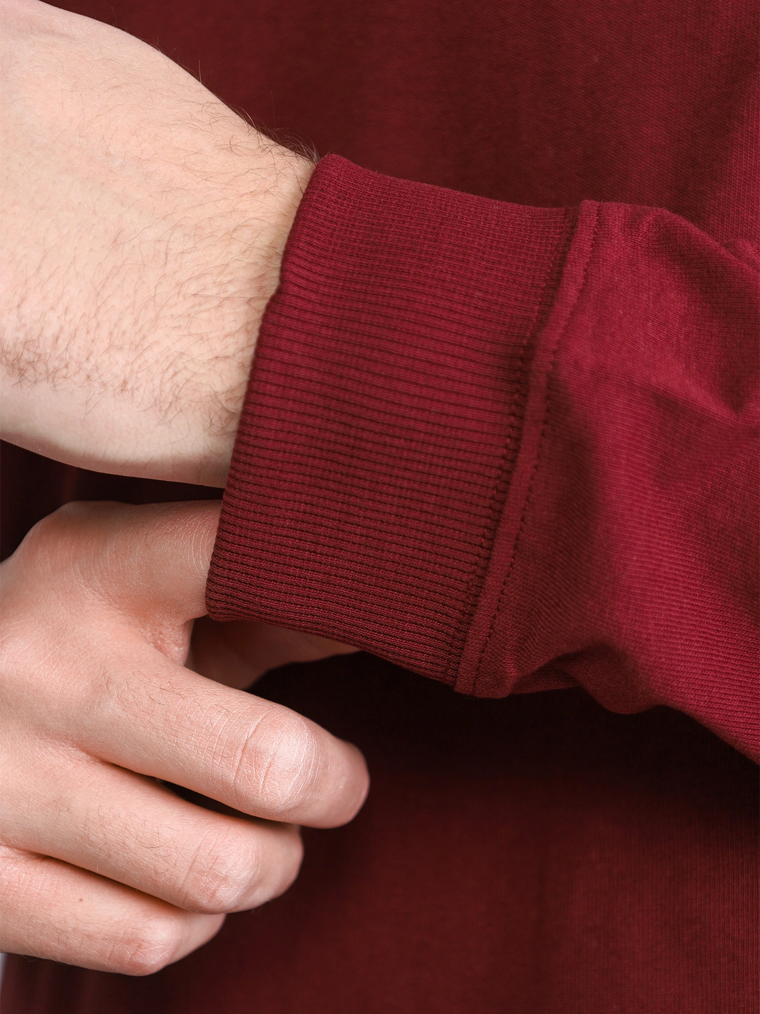 Лонгслив бордового цвета из хлопка 